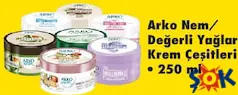 ARKO NEM/DEĞERLİ YAĞLAR KREM ÇEŞİTLERİ 250 ML